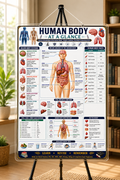 Human Body at a Glance Educational Poster (A4 Size Laminated)