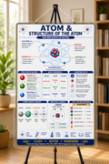 Atom & Structure of the Atom Educational Poster (A4 Size Laminated)