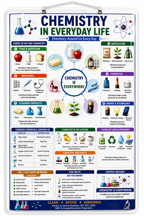 Chemistry in Everyday Life Educational Poster (A4 Size Laminated)