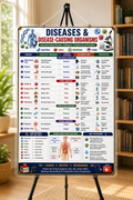 Diseases & Disease-Causing Organisms Educational Poster (A4 Size Laminated)