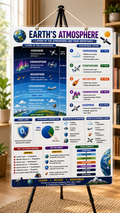 Earth's Atmosphere Educational Poster (A4 Size Laminated)