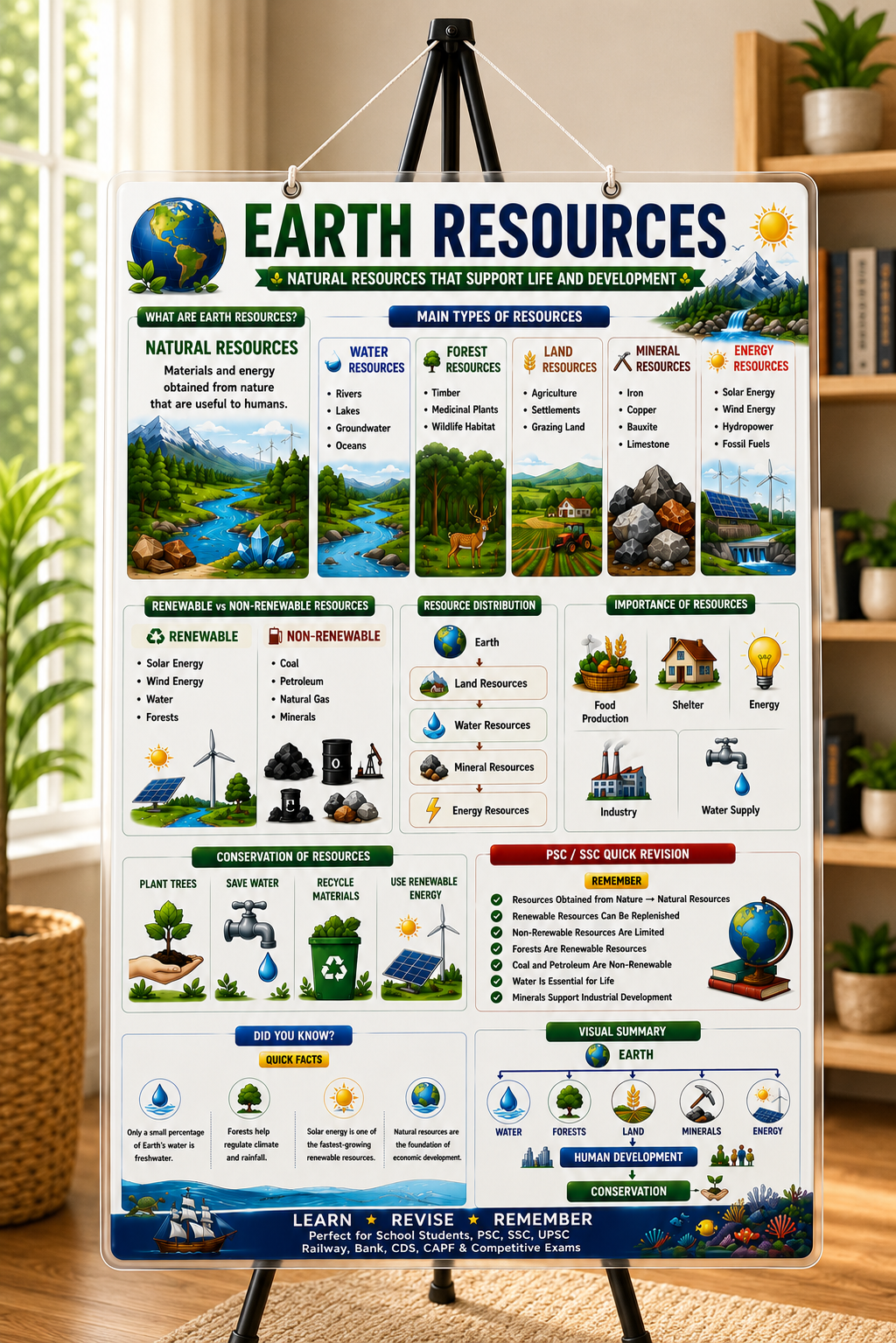 Earth Resources Educational Poster (A4 Size Laminated)