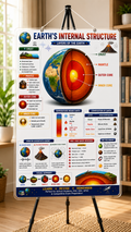 Earth’s Internal Structure Educational Poster (A4 Size Laminated)