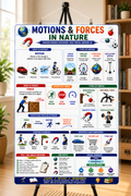 Motions & Forces in Nature Educational Poster (A4 Size Laminated)