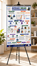 Average (Mean) Educational Poster (A4 Size Laminated)