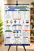 Units & Measurements Educational Poster (A4 Size Laminated)