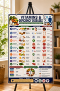 Vitamins & Deficiency Diseases Educational Poster (A4 Size Laminated)