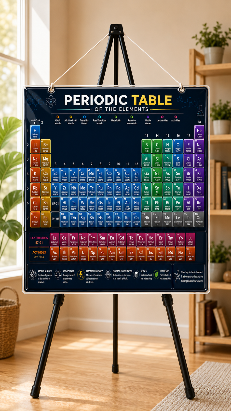 Periodic Table of Elements Poster (A4 Size Laminated)