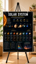 Solar System Educational Wall Poster | A4 Size Laminated Hanging Chart